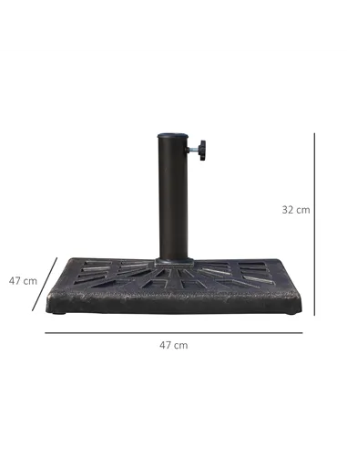 Outsunny 15kg Resin Durable Patterned Colophony Garden Patio Square Umbrella Stand Base Stand Bronze