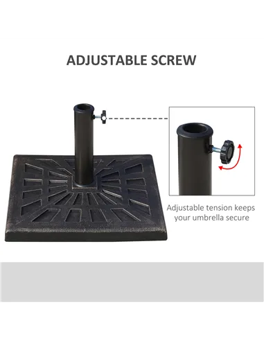 Outsunny 15kg Resin Durable Patterned Colophony Garden Patio Square Umbrella Stand Base Stand Bronze