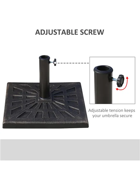 Outsunny 15kg Resin Durable Patterned Colophony Garden Patio Square Umbrella Stand Base Stand Bronze
