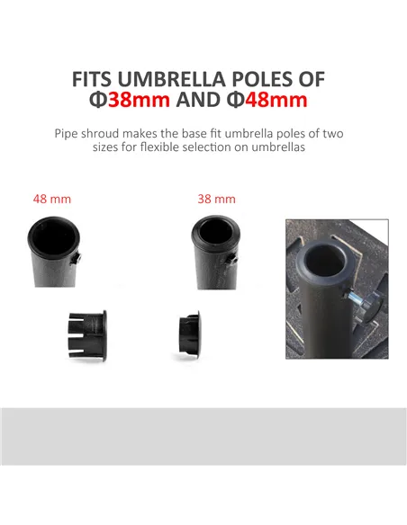 Outsunny 15kg Resin Durable Patterned Colophony Garden Patio Square Umbrella Stand Base Stand Bronze