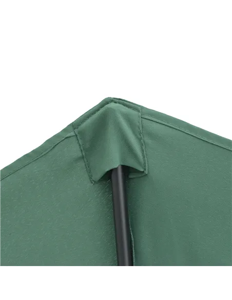 Outsunny 2.7m Garden Half Parasol, Outdoor Balcony Umbrella with 5 Steel Ribs, Patio Sun Shade, Green