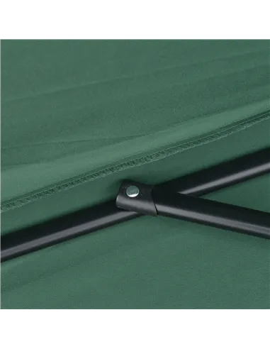 Outsunny 2.7m Garden Half Parasol, Outdoor Balcony Umbrella with 5 Steel Ribs, Patio Sun Shade, Green