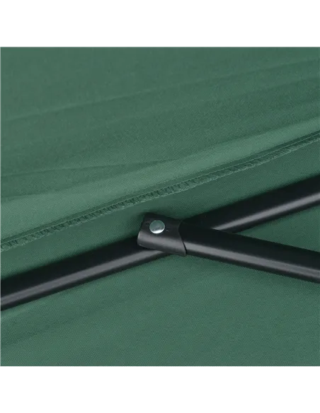 Outsunny 2.7m Garden Half Parasol, Outdoor Balcony Umbrella with 5 Steel Ribs, Patio Sun Shade, Green