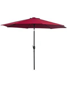 Outsunny 3(m) Tilting Parasol Garden Umbrellas, Outdoor Sun Shade with 8 Ribs, Tilt and Crank Handle for Balcony, Bench, Garden,