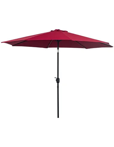 Outsunny 3(m) Tilting Parasol Garden Umbrellas, Outdoor Sun Shade with 8 Ribs, Tilt and Crank Handle for Balcony, Bench, Garden,
