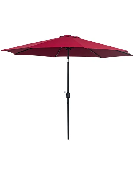 Outsunny 3(m) Tilting Parasol Garden Umbrellas, Outdoor Sun Shade with 8 Ribs, Tilt and Crank Handle for Balcony, Bench, Garden,