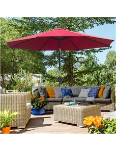 Outsunny 3(m) Tilting Parasol Garden Umbrellas, Outdoor Sun Shade with 8 Ribs, Tilt and Crank Handle for Balcony, Bench, Garden, 2