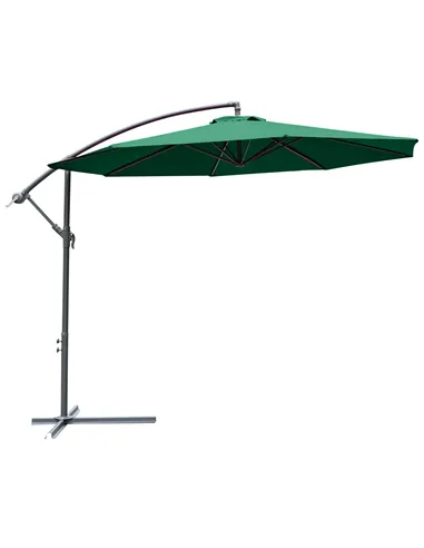 Outsunny 3m Banana Hanging Parasol Umbrella Green