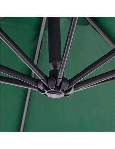 Outsunny 3m Banana Hanging Parasol Umbrella Green