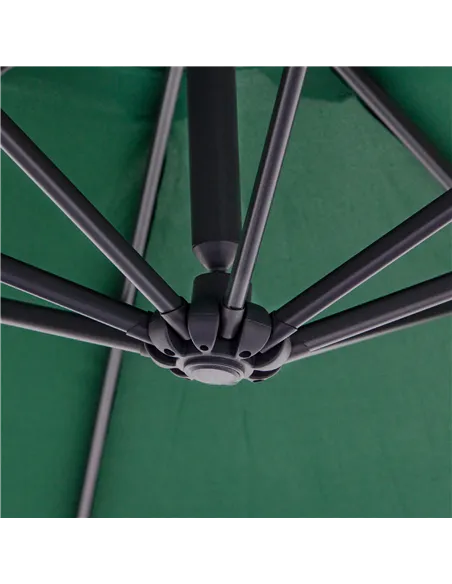 Outsunny 3m Banana Hanging Parasol Umbrella Green