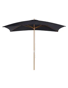 Outsunny 2 x 3m Wooden Garden Parasol Umbrella Outdoor Sun Shade Canopy, Black