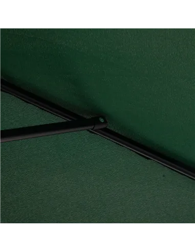 Outsunny Balcony Half Parasol Semi Round Umbrella Patio Crank Handle (2.3 m, Green)- NO BASE INCLUDED
