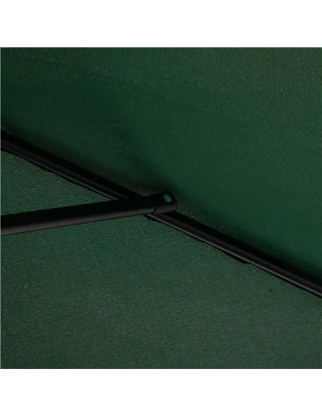 Outsunny Balcony Half Parasol Semi Round Umbrella Patio Crank Handle (2.3 m, Green)- NO BASE INCLUDED