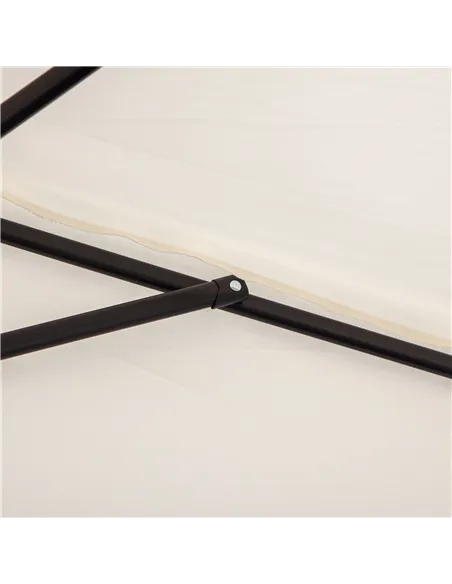 Outsunny 3(m) Half Parasol, Semi Round Umbrella with Metal Frame, Crank Handle for Balcony, Garden, Cream White