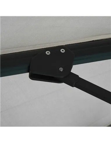 Outsunny 3(m) LED Cantilever Parasol Garden Sun Umbrella w/ Cross Base and Solar Lights Grey