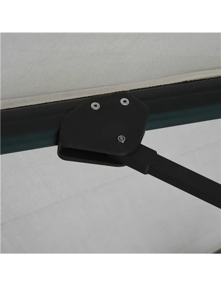 Outsunny 3(m) LED Cantilever Parasol Garden Sun Umbrella w/ Cross Base and Solar Lights Grey