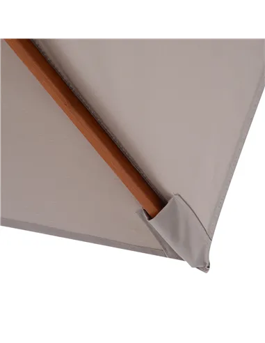 Outsunny 2m Tilting Wooden Pole Parasol - Grey