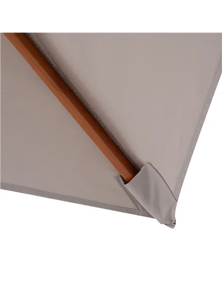 Outsunny 2m Tilting Wooden Pole Parasol - Grey