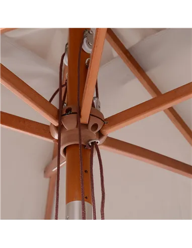 Outsunny 2m Tilting Wooden Pole Parasol - Grey