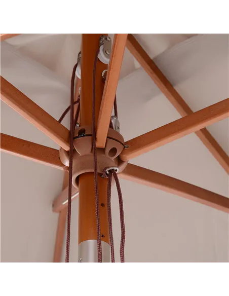 Outsunny 2m Tilting Wooden Pole Parasol - Grey