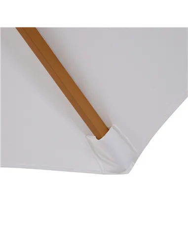 Outsunny 3(m) Garden Parasol, Pulley Operated Patio Umbrella, Wooden Table Market Umbrella with Rope Pulley Mechanism and 8 Ribs