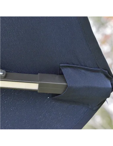 Outsunny 3(m) LED Cantilever Parasol Outdoor Sun Umbrella w/ Base Solar Lights Blue