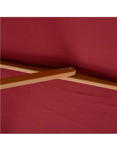 Outsunny 3(m) Garden Parasol, Pulley Operated Patio Umbrella, Wooden Table Market Umbrella with Rope Pulley Mechanism and 8 Ribs