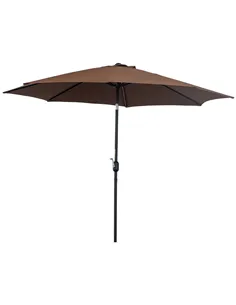 Outsunny 3(m) Tilting Parasol Garden Umbrellas, Outdoor Sun Shade with 8 Ribs, Tilt and Crank Handle for Balcony, Bench, Garden,