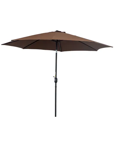 Outsunny 3(m) Tilting Parasol Garden Umbrellas, Outdoor Sun Shade with 8 Ribs, Tilt and Crank Handle for Balcony, Bench, Garden,