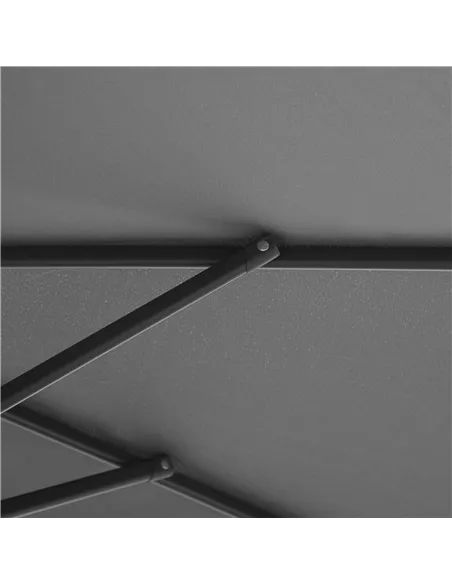 Outsunny 3(m) Garden Parasol Sun Shade Patio Banana Hanging Umbrella Cantilever with Crank Handle and Cross Base Grey