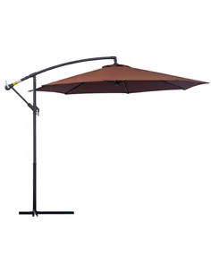 Outsunny Φ3m Hanging Umbrella Parasol-Coffee