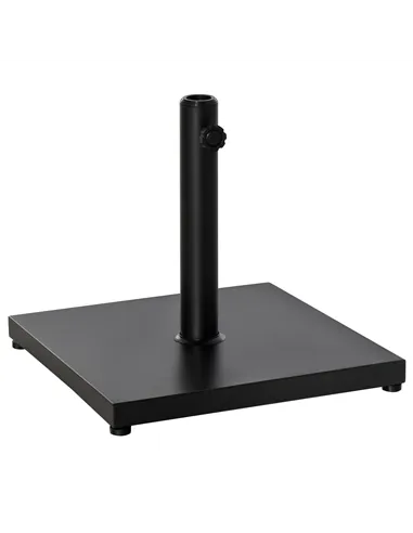 Outsunny Φ35/38/48MM 18KG Steel Square Parasol Stand Base w/ Adjustable Knob Umbrella Stand Garden Patio Outdoor Home, Black