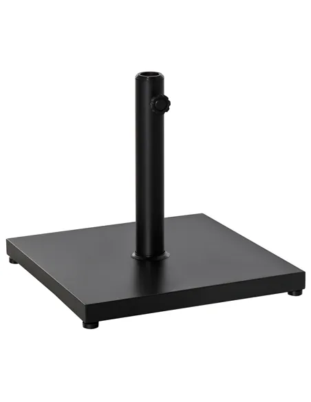 Outsunny Φ35/38/48MM 18KG Steel Square Parasol Stand Base w/ Adjustable Knob Umbrella Stand Garden Patio Outdoor Home, Black