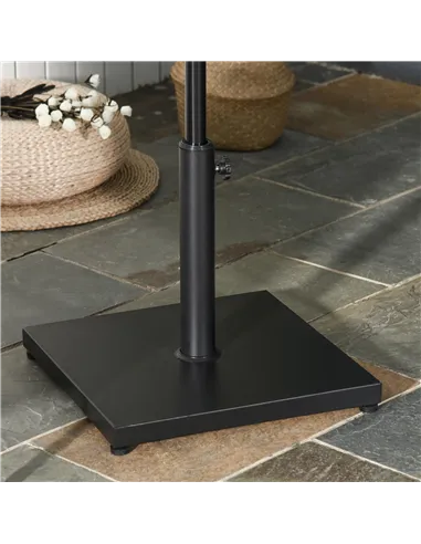 Outsunny Φ35/38/48MM 18KG Steel Square Parasol Stand Base w/ Adjustable Knob Umbrella Stand Garden Patio Outdoor Home, Black