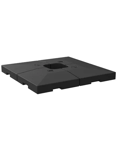 Outsunny 4 Pieces Fillable Parasol Base, Heavy Duty Umbrella Weights for Cross Stand, Square Holder for Cantilever Parasol, Tota