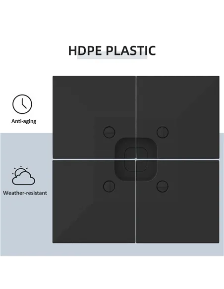 Outsunny 4 Pieces Fillable Parasol Base, Heavy Duty Umbrella Weights for Cross Stand, Square Holder for Cantilever Parasol, Tota