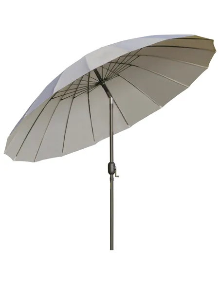 Outsunny 2.5m Tilting Parasol, with Pleated Canopy - Light Grey