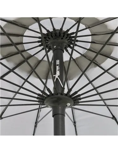 Outsunny 2.5m Tilting Parasol, with Pleated Canopy - Light Grey