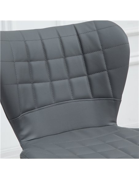 HOMCOM Bar Stools Set of 2 Adjustable Height Swivel Bar Chairs in PU Leather with Backrest & Footrest, Grey
