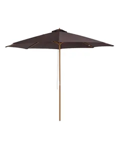 Outsunny 3(m) Garden Parasol, Pulley Operated Patio Umbrella, Wooden Parasol, Table Market Umbrella with Rope Pulley Mechanism a