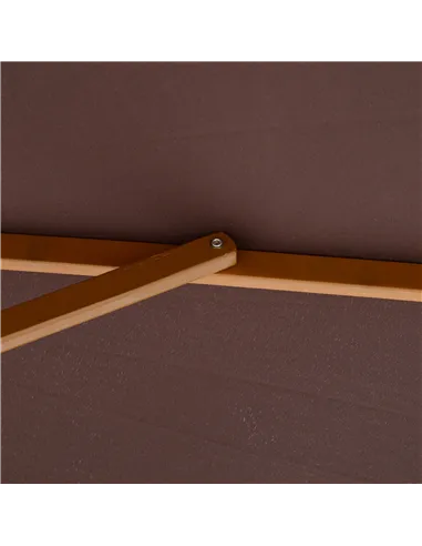 Outsunny 3(m) Garden Parasol, Pulley Operated Patio Umbrella, Wooden Parasol, Table Market Umbrella with Rope Pulley Mechanism a