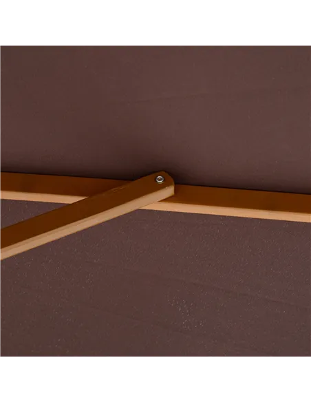 Outsunny 3(m) Garden Parasol, Pulley Operated Patio Umbrella, Wooden Parasol, Table Market Umbrella with Rope Pulley Mechanism a