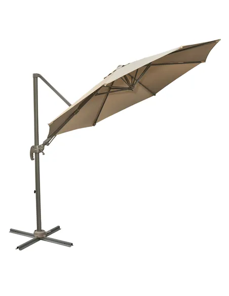 Outsunny 3m Beach Hanging Umbrella Parasol - Khaki
