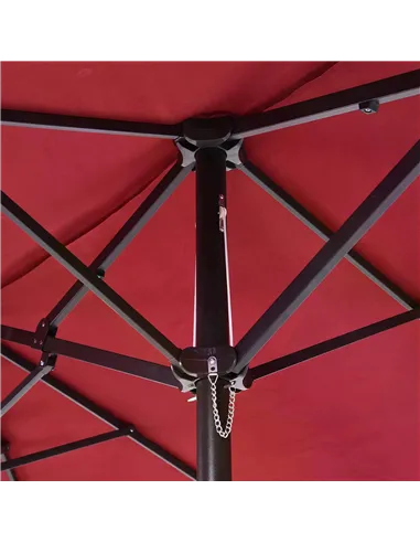 Outsunny 4.6m Double-Sided Patio Parasol Sun Umbrella-Wine Red