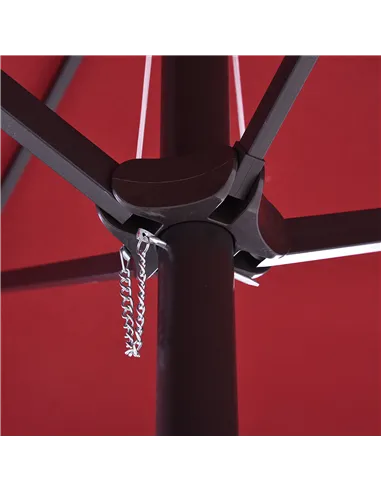 Outsunny 4.6m Double-Sided Patio Parasol Sun Umbrella-Wine Red