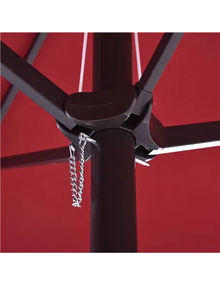 Outsunny 4.6m Double-Sided Patio Parasol Sun Umbrella-Wine Red