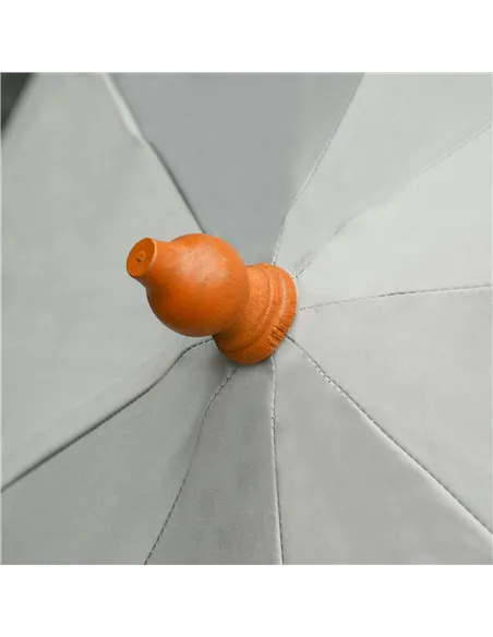 Outsunny 2.7m Elegant Wooden Frame Parasol Umbrella - Grey