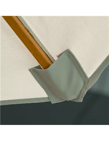 Outsunny 2.7m Elegant Wooden Frame Parasol Umbrella - Grey