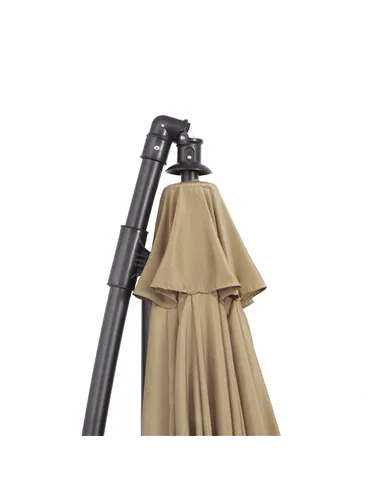 Outsunny 3(m) Cantilever Umbrella 18 Ribs & Vents Adjustable Angle for Patio Khaki