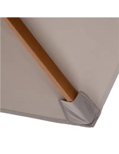 Outsunny 2.5m Wood Garden Parasol Sun Shade Patio Outdoor Wooden Umbrella Canopy, Table Market Umbrella with Vent, 38mm Pole, Ro